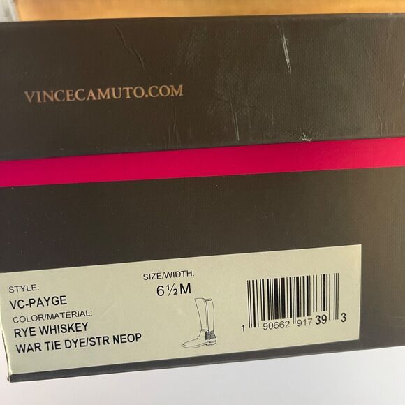 Vince Camuto Riding Boots Womens 6.5 M Payge Brown Gold Leather Rye Whiskey NEW - Picture 7 of 7